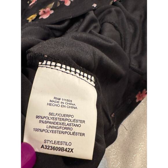 AUW Floral Mini Babydoll Sundress Adjustable Straps Elastic Pullover - 2X - Picture 6 of 8